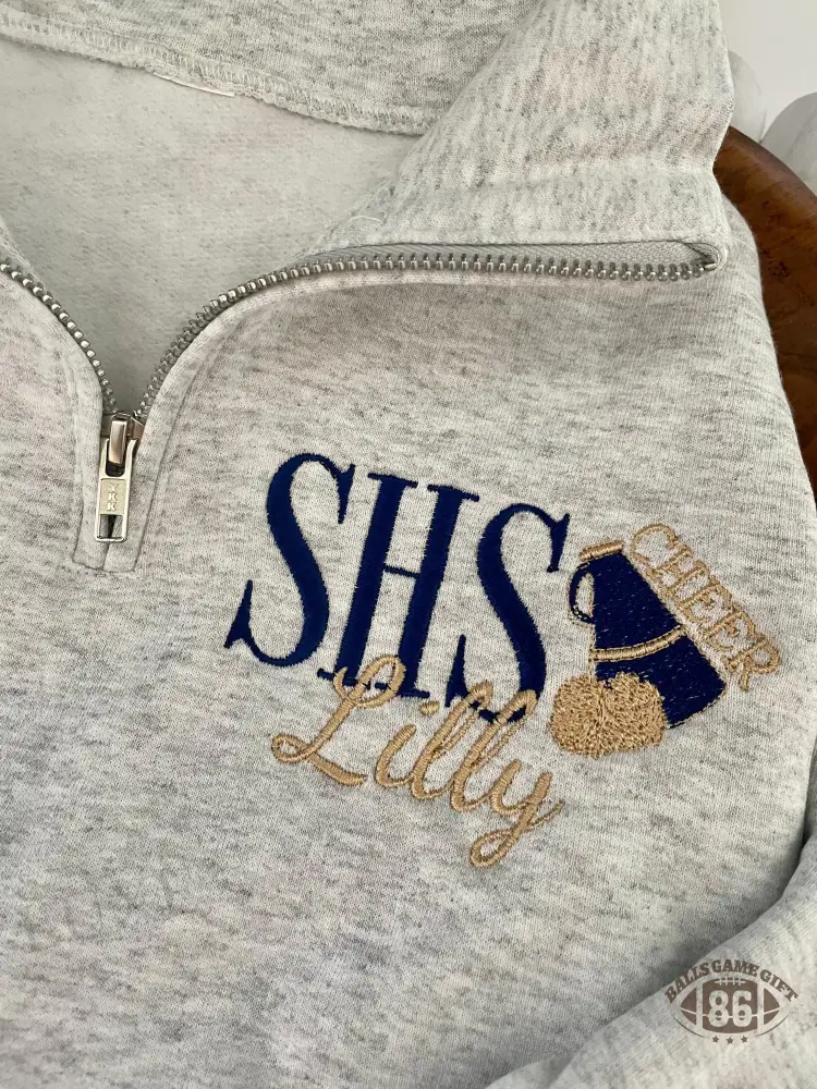 Personalized Cheer Quarter Zip | Custom Cheer Sweatshirt | Embroidered Spirit Wear