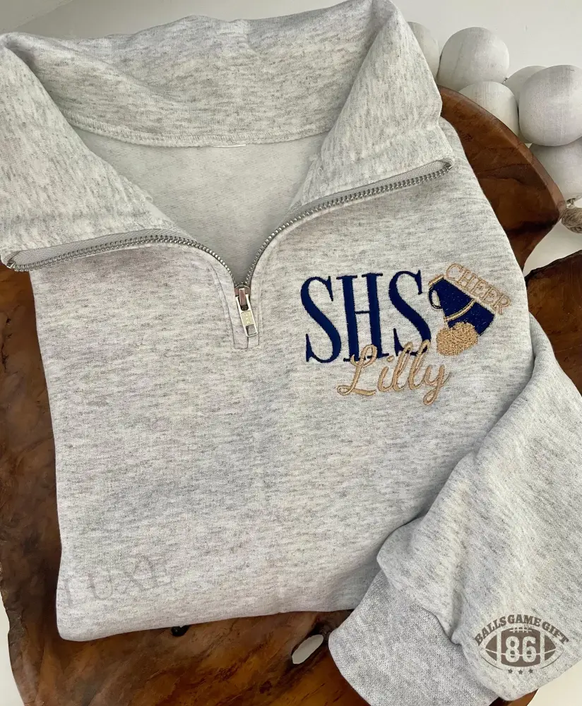 Personalized Cheer Quarter Zip | Custom Cheer Sweatshirt | Embroidered Spirit Wear