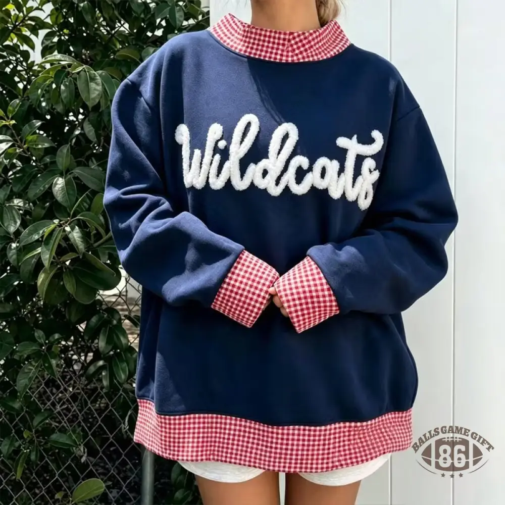 Personalized Chenille College Team Mock Neck Pullover