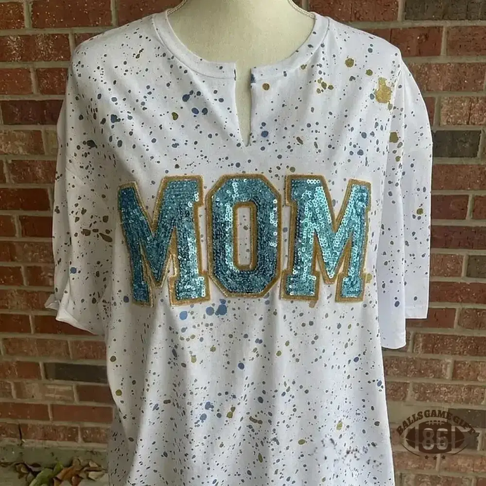 Personalized Custom Mascot Sequin Dot Sweatshirt Velvet Mothers Day Gift for Mom