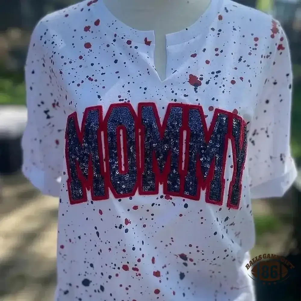 Personalized Custom Mascot Sequin Dot Sweatshirt Velvet Mothers Day Gift for Mom