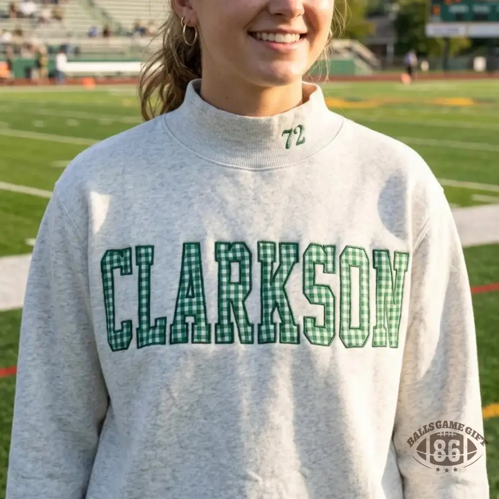 Personalized Embroidered Appliqué Game Day Mockneck | Custom College Team Mascot Sweatshirt