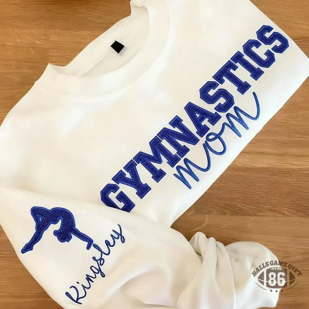 Personalized Embroidered Gymnastics Mom Sweatshirt Custom Gymnastic Crewneck