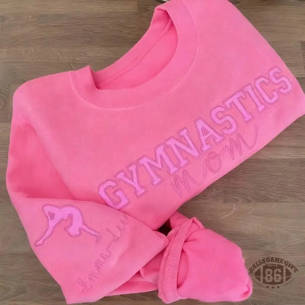 Personalized Embroidered Gymnastics Mom Sweatshirt Custom Gymnastic Crewneck