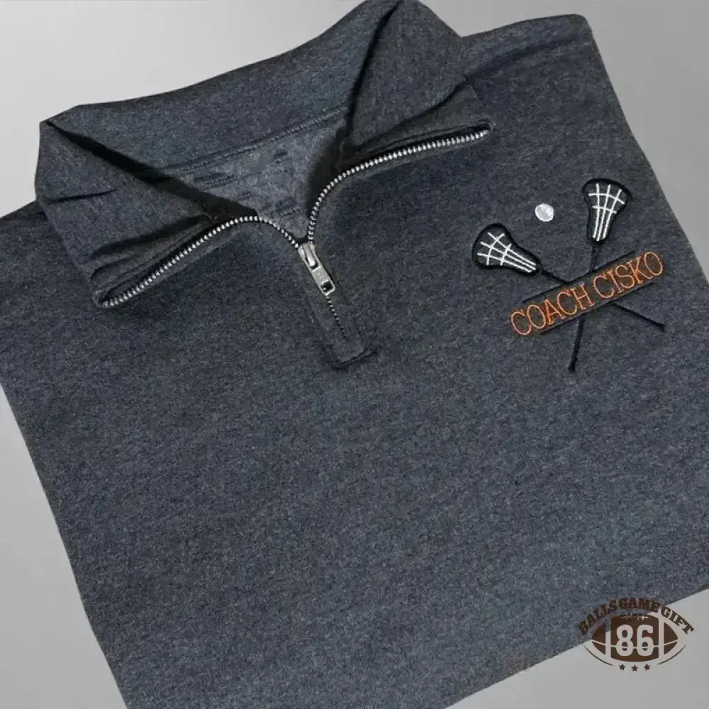 Personalized Embroidered Lacrosse Quarter zip Sweatshirt with Name Custom Lacrosse Mom Pullover