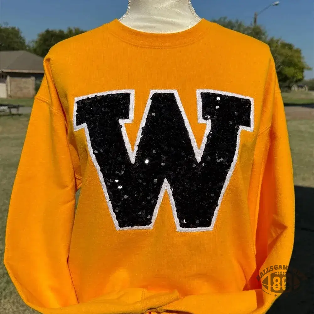 Personalized Embroidered Sequin Number or Letter Sweatshirt School Spirit Initial Crewneck