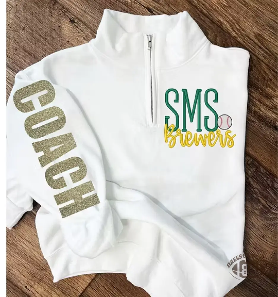 Personalized Football Quarter Zip Pullover – Custom Team Abbreviation & Glitter Sleeve Name