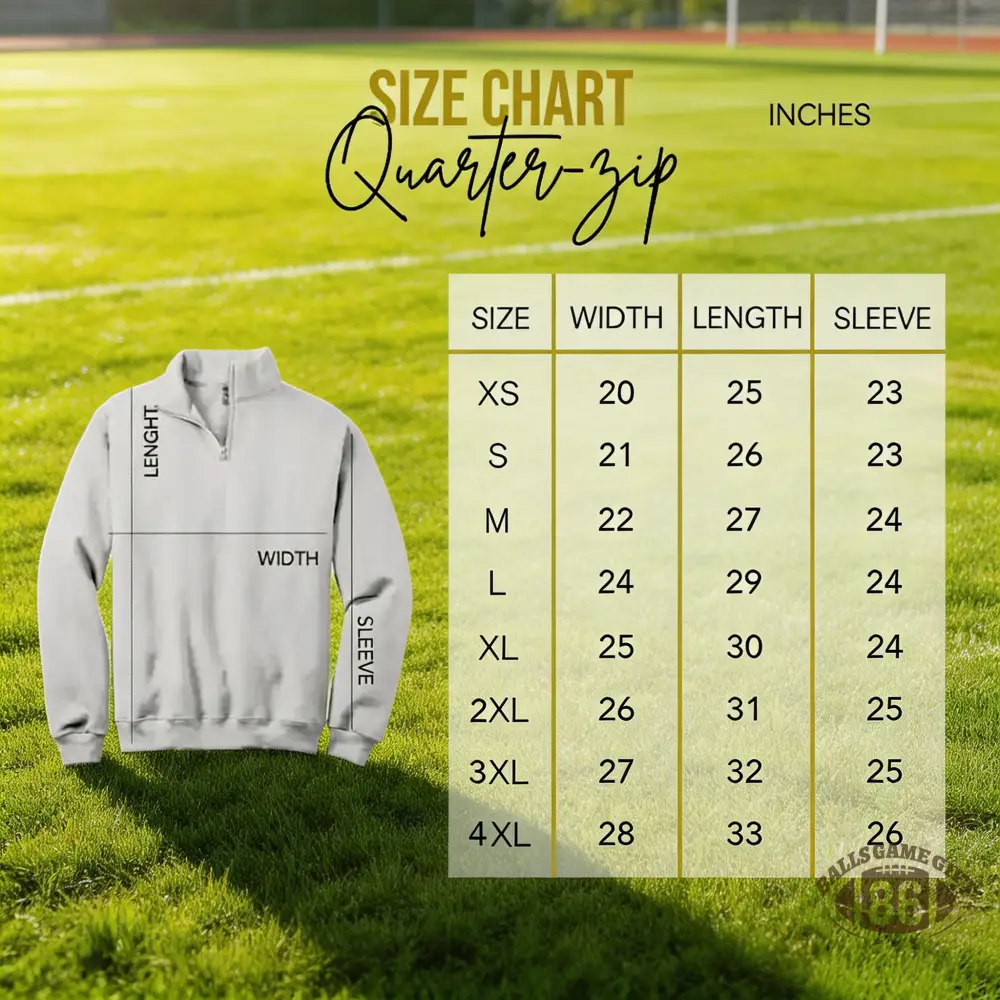 Personalized Football Quarter Zip Pullover – Custom Team Abbreviation & Glitter Sleeve Name