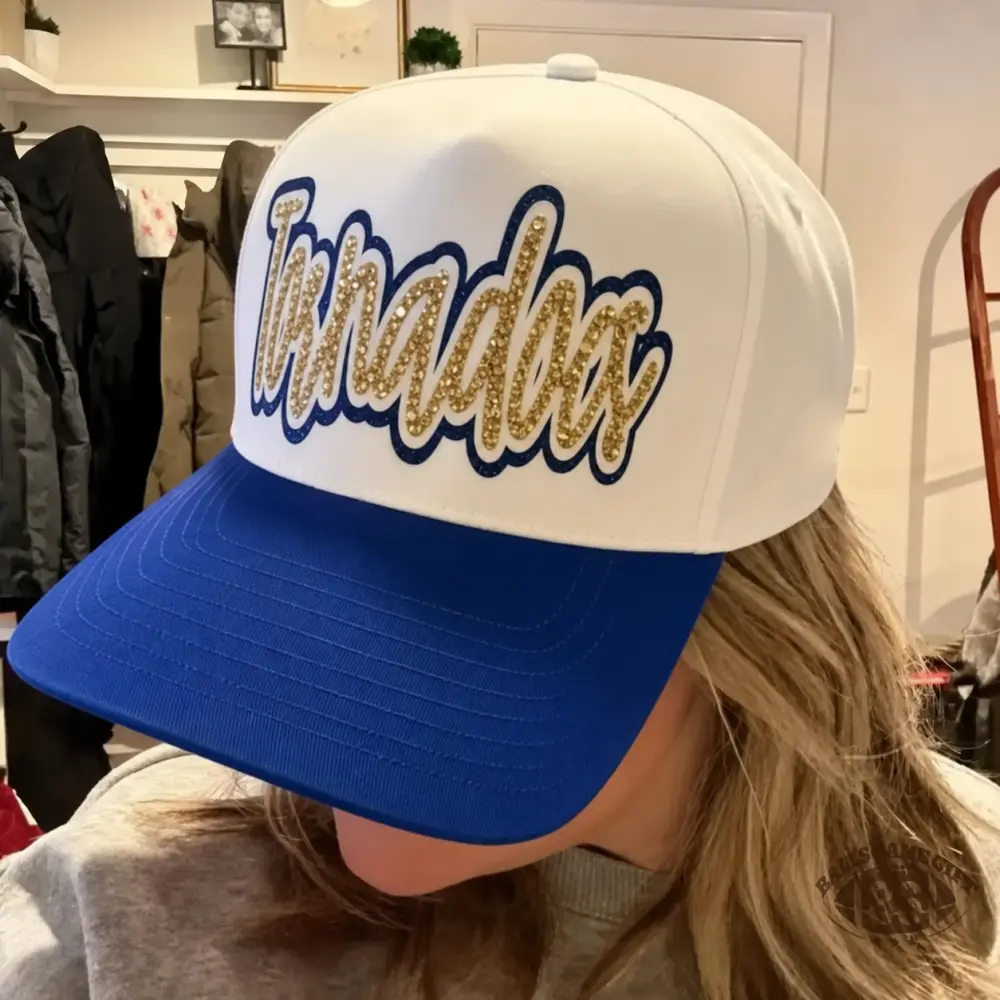 Personalized Glitter Rhinestones Letter Trucker Cap, Custom Sports Team Snapback Hat