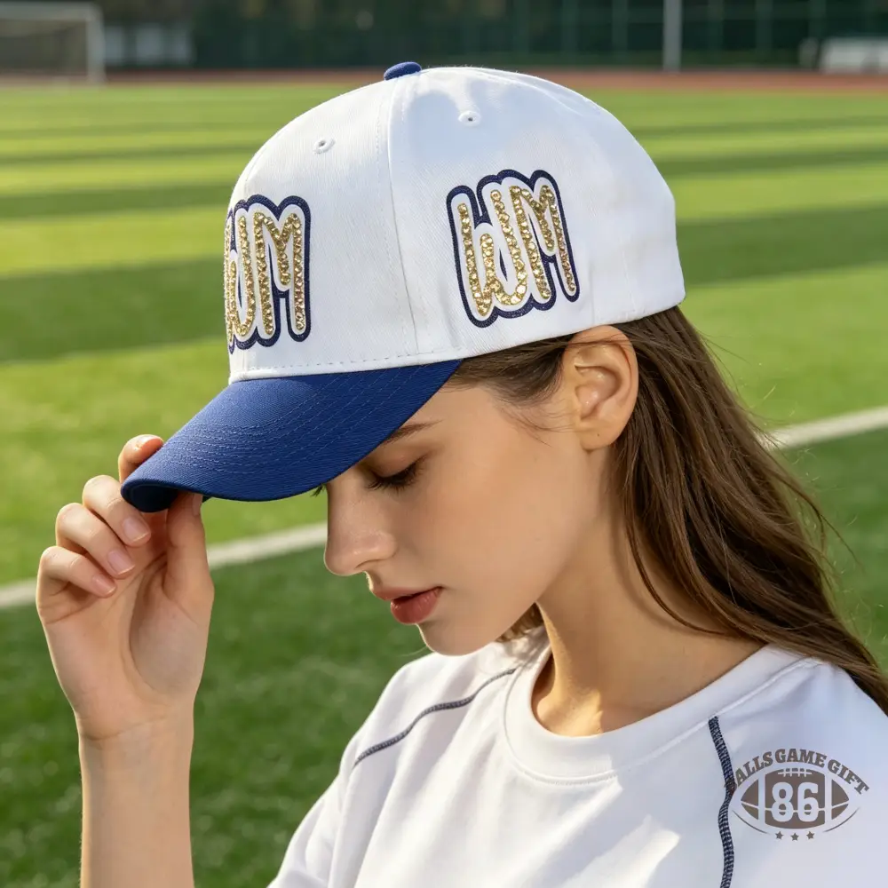 Personalized Glitter Rhinestones Letter Trucker Cap, Custom Sports Team Snapback Hat