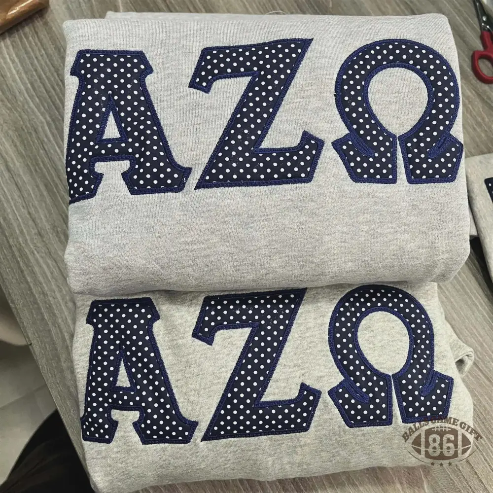 Personalized Greek Letter Gingham Sweatshirt Hoodie | Custom Sorority Applique