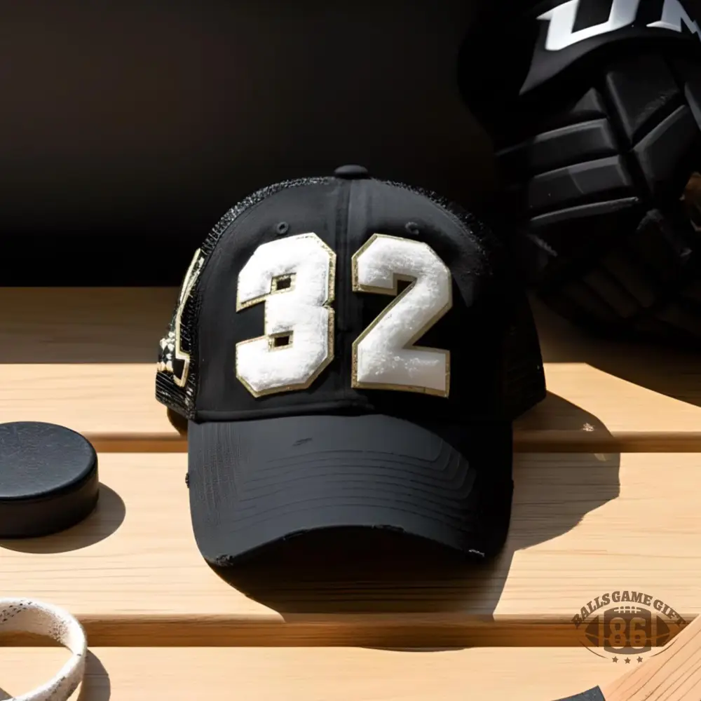 Personalized Hockey Mom Hat – Chenille Number, Hockey Sticks