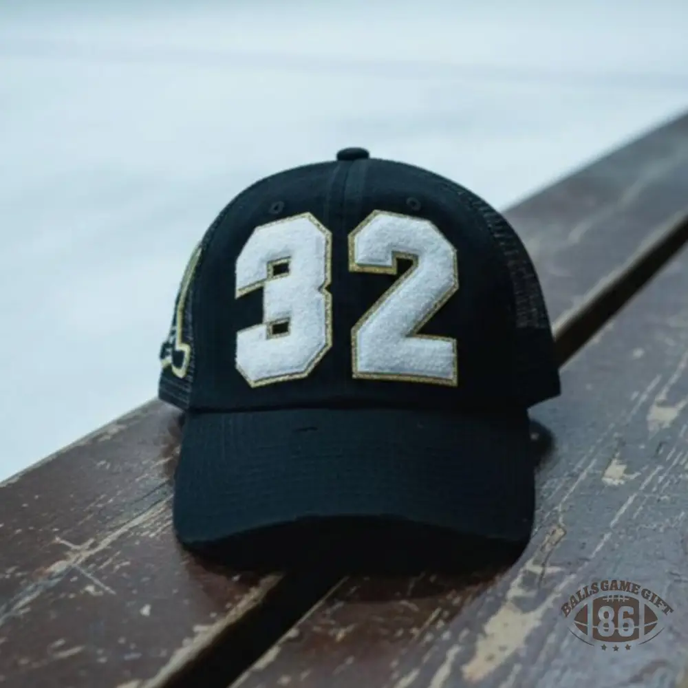 Personalized Hockey Mom Hat – Chenille Number, Hockey Sticks