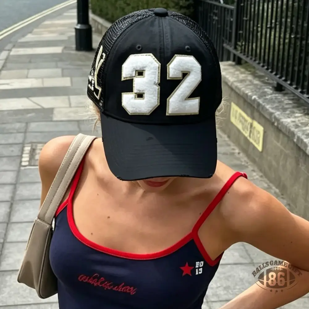 Personalized Hockey Mom Hat – Chenille Number, Hockey Sticks