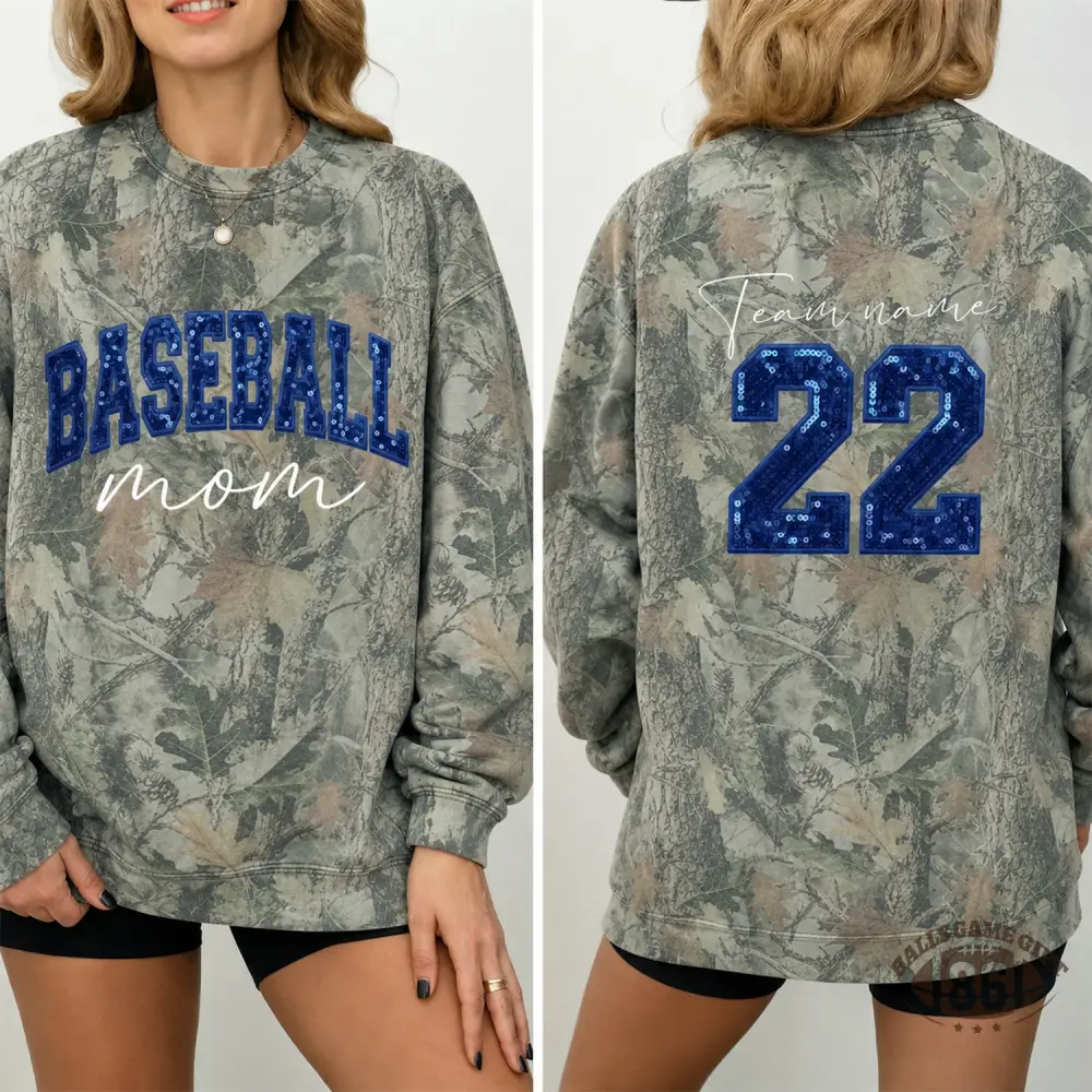 Personalized Leopard Game Day Team Mom T-Shirt, Custom Sequin Name & Number