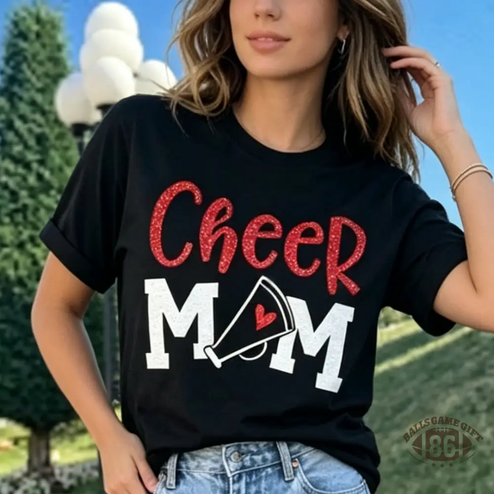 Personalized Name Back Bow Tee, Cheerleader Mom Game Day Shirt