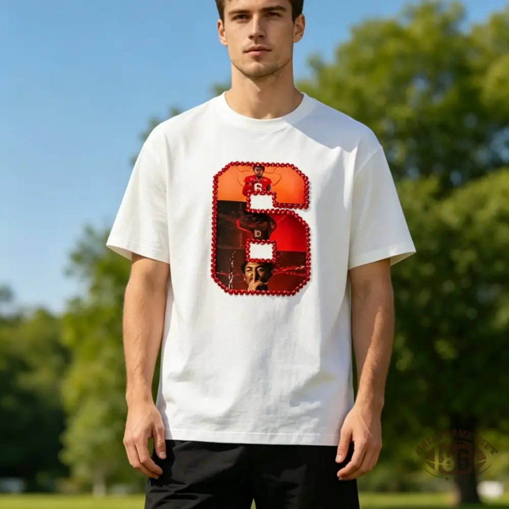Personalized Photo Number with Rhinestone Outline Tees Sweatshirt