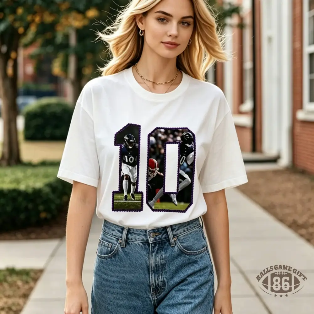 Personalized Photo Number with Rhinestone Outline Tees Sweatshirt