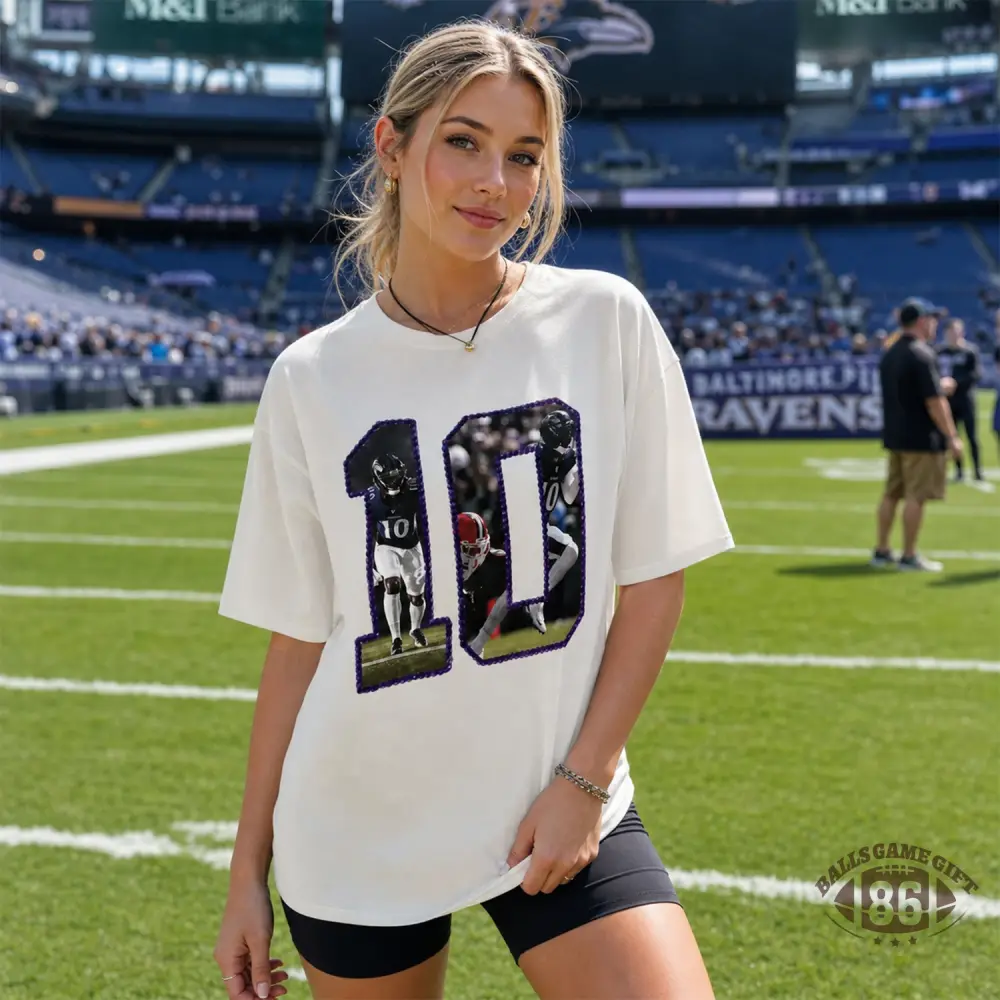 Personalized Photo Number with Rhinestone Outline Tees
