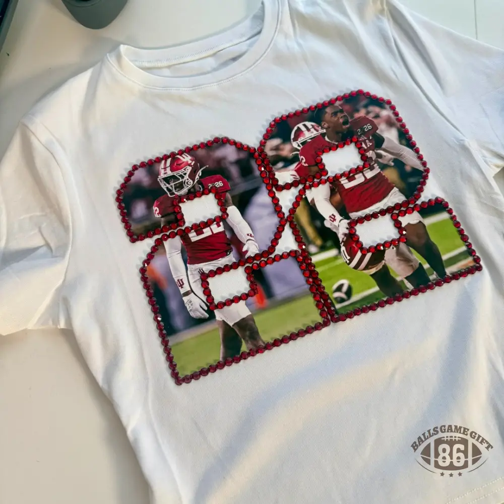 Personalized Photo Number with Rhinestone Outline Tees Sweatshirt