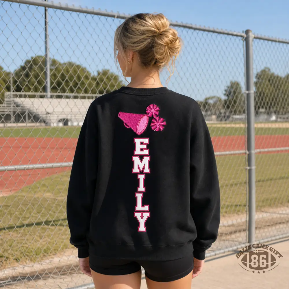 Personalized Pom Mama Cheer Sweatshirt | Custom Name Cheer Mom Crewneck