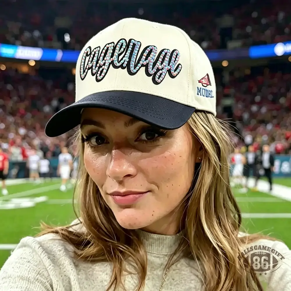 Personalized Rhinestone Cursive Sparkly Script Trucker Hat Adjustable Snapback for Sports