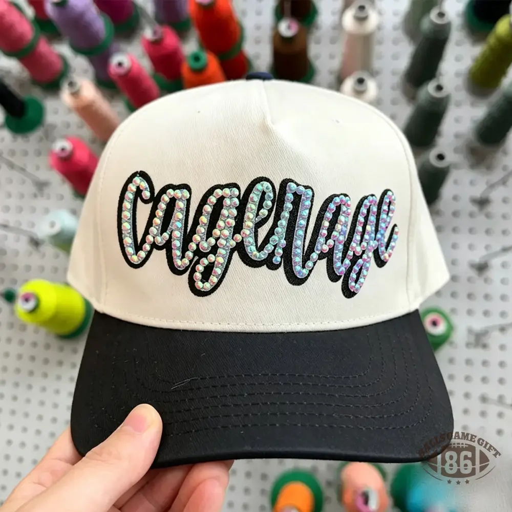 Personalized Rhinestone Cursive Sparkly Script Trucker Hat Adjustable Snapback for Sports