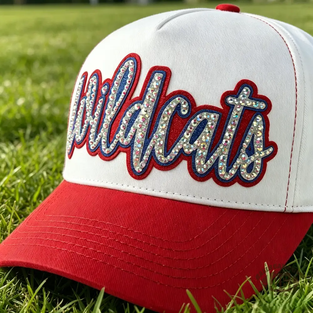 Personalized Rhinestone Script Baseball Cap, Custom Bling Sports Hat, Sparkly Adjustable Trucker Cap, Women's Glitter Gift
