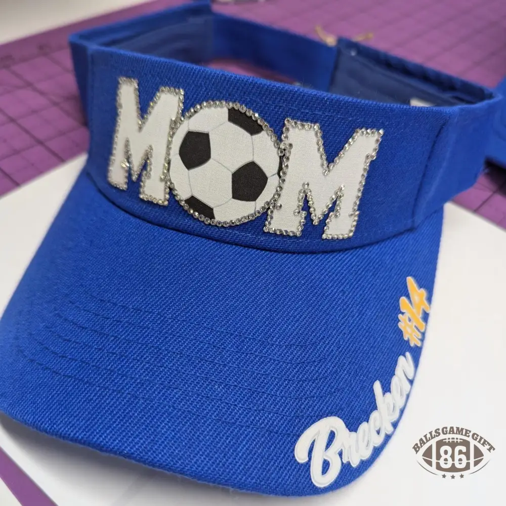 Personalized Rhinestone Soccer Mom Visor ⚽