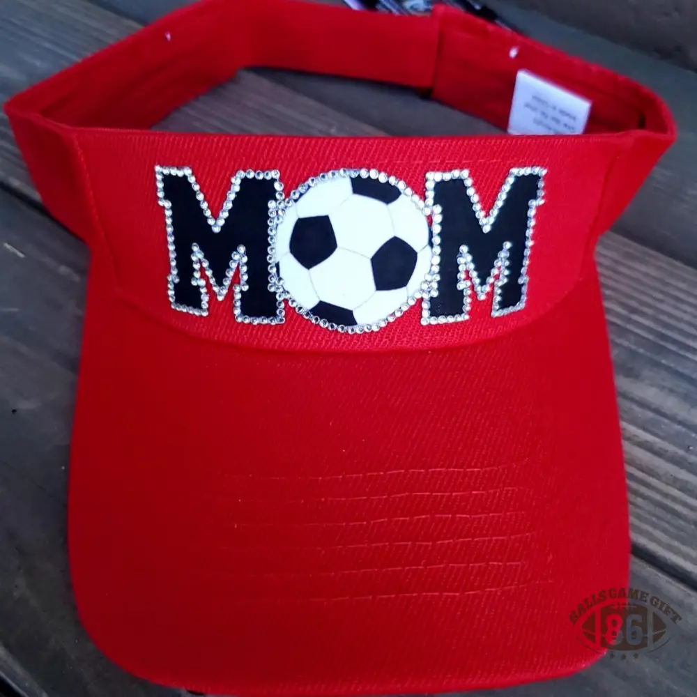Personalized Rhinestone Soccer Mom Visor ⚽