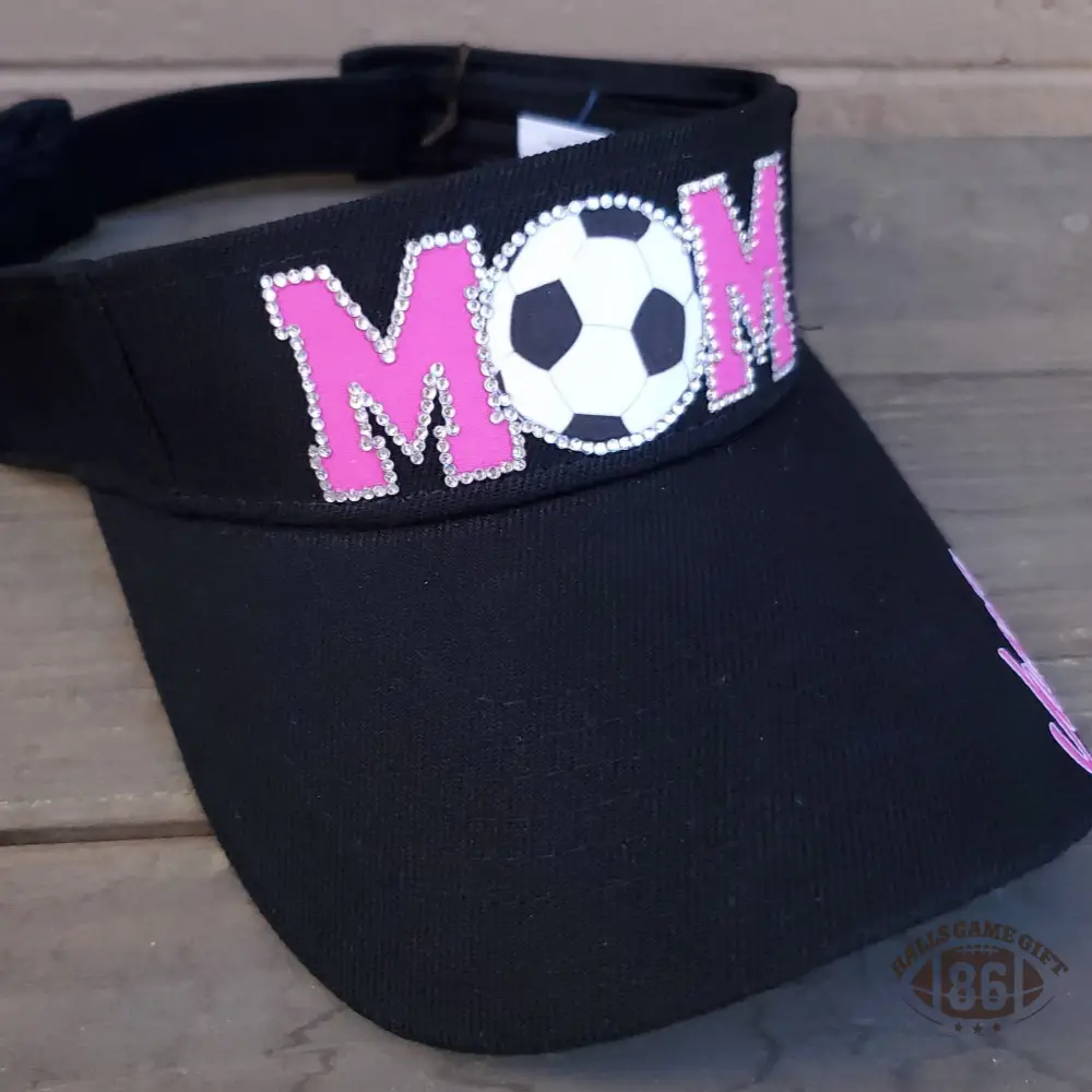 Personalized Rhinestone Soccer Mom Visor ⚽