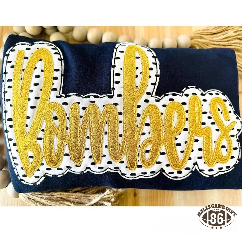 Personalized School Spirit  Applique Sweatshirt Glittered Applique Embroidery Team Name Apparel