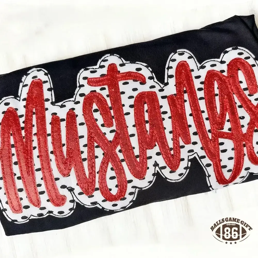 Personalized School Spirit  Applique Sweatshirt Glittered Applique Embroidery Team Name Apparel