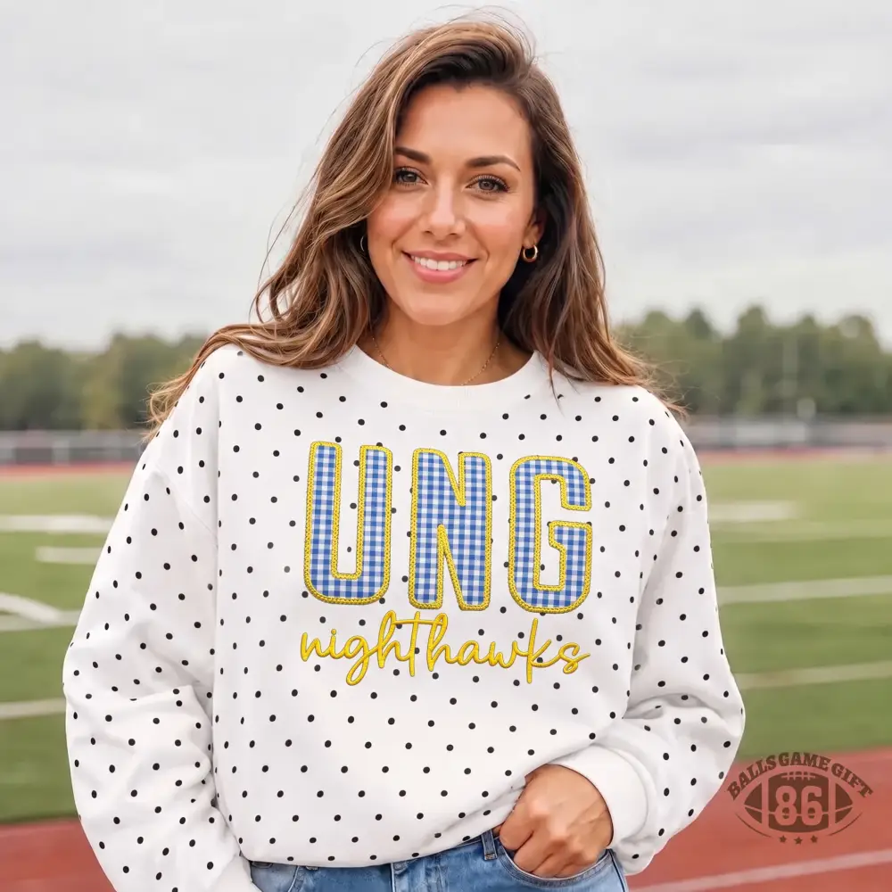 Personalized School Team Polka‑Dot Patch Sweatshirt & Tee, Custom Group Gift