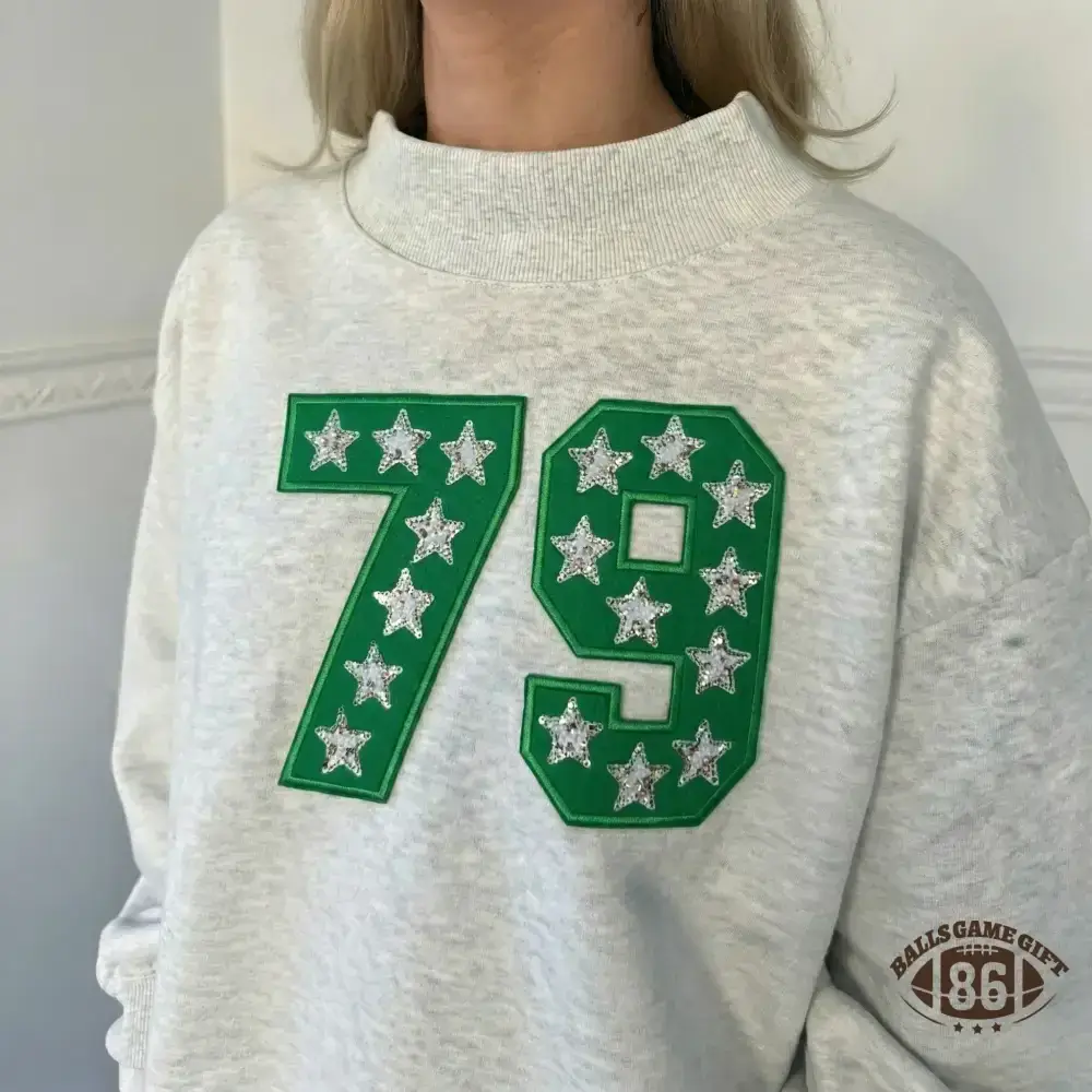  Personalized  Sequin Glitter Team Number Letters Mock Neck