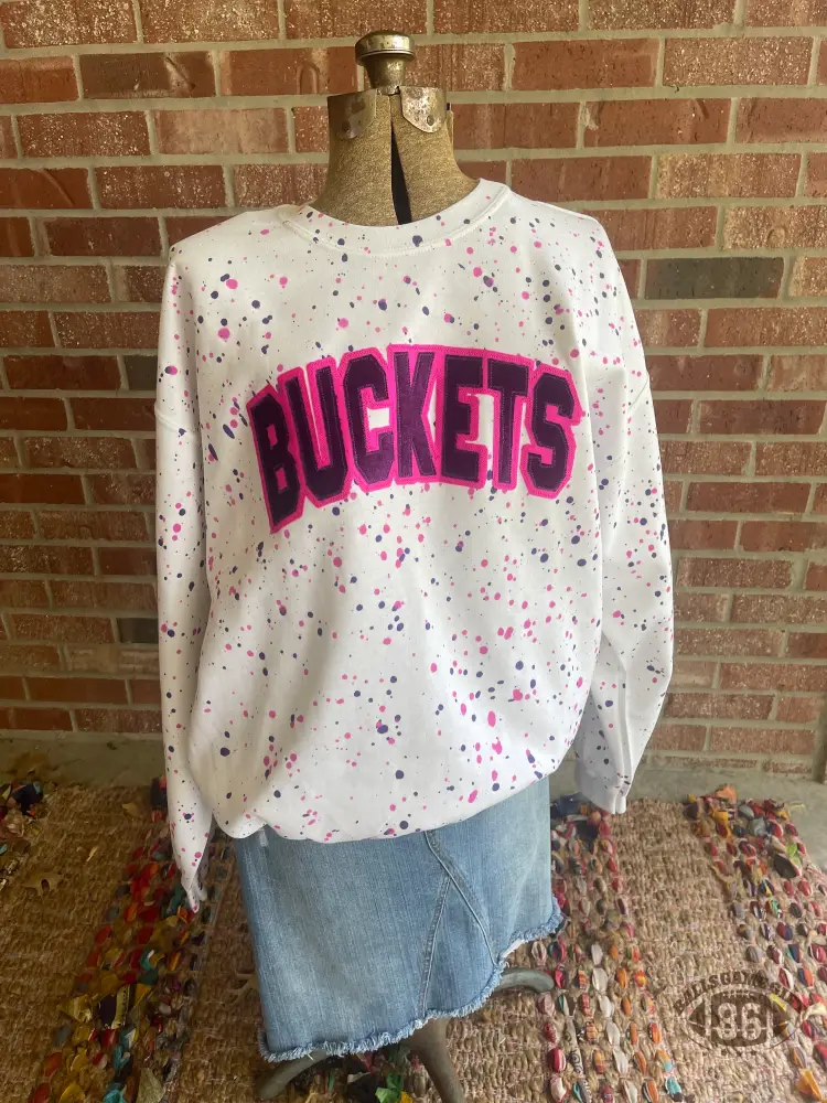 Personalized Speckled Team Letter Sweatshirt, Custom Game Day Crewneck