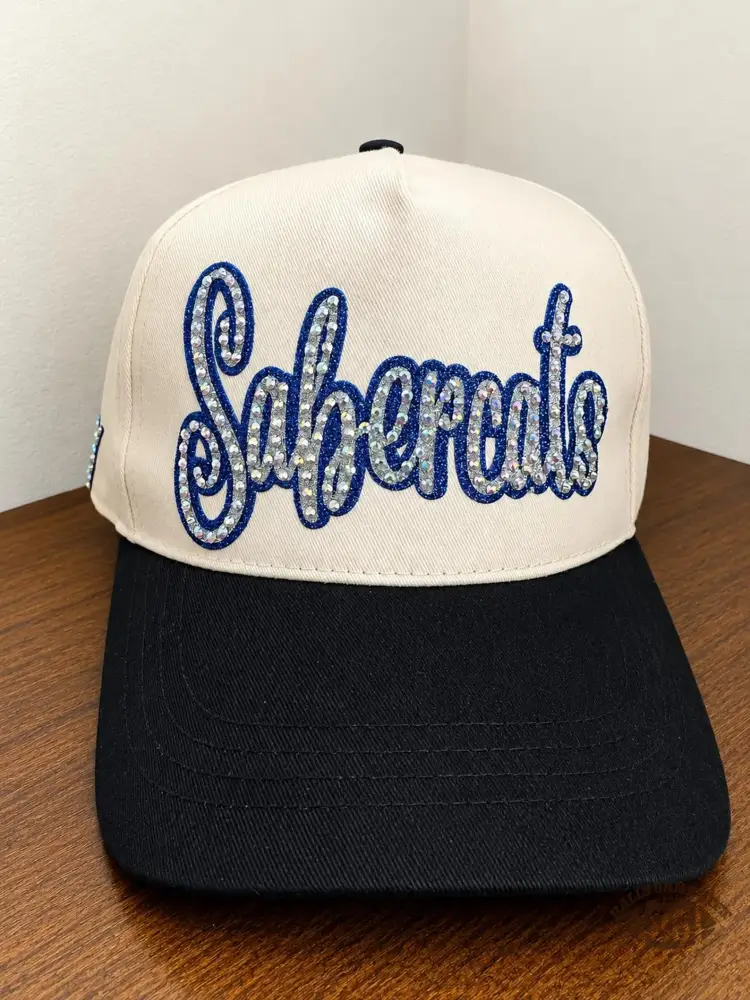 Personalized Sports Mom Baseball Cap | Custom Glitter Vinyl & Rhinestone Hat | Bling Game Day Cap