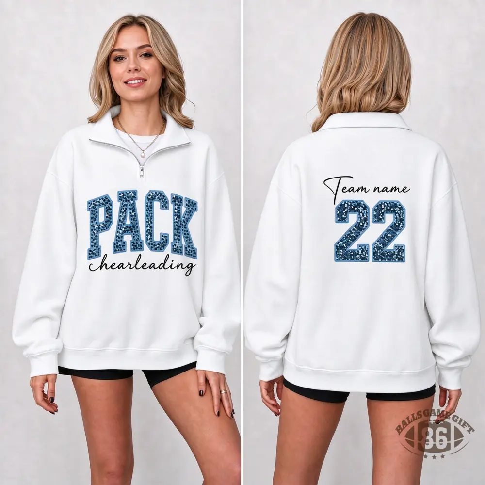 Personalized Sports Mom Quarter Zip Sweatshirt Custom Name & Number On Back