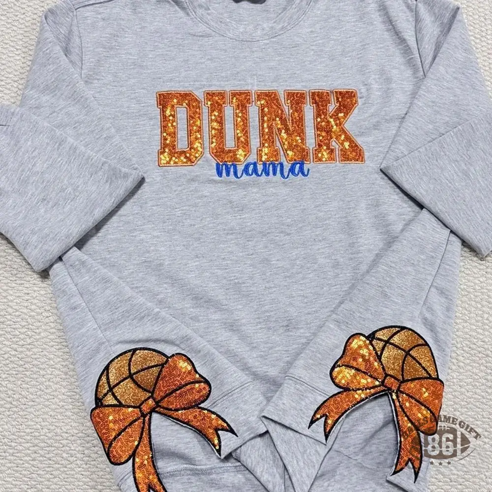 Personalized Sports Mom Sweatshirt Sequin Embroidery with Side Bows