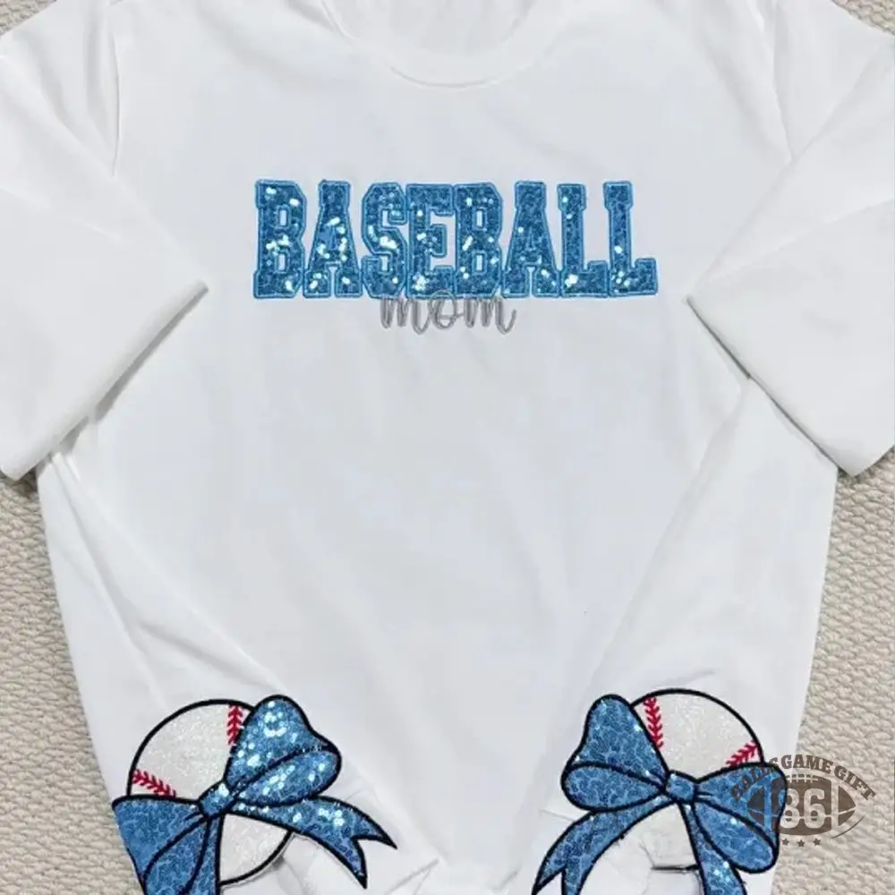 Personalized Sports Mom Sweatshirt Sequin Embroidery with Side Bows