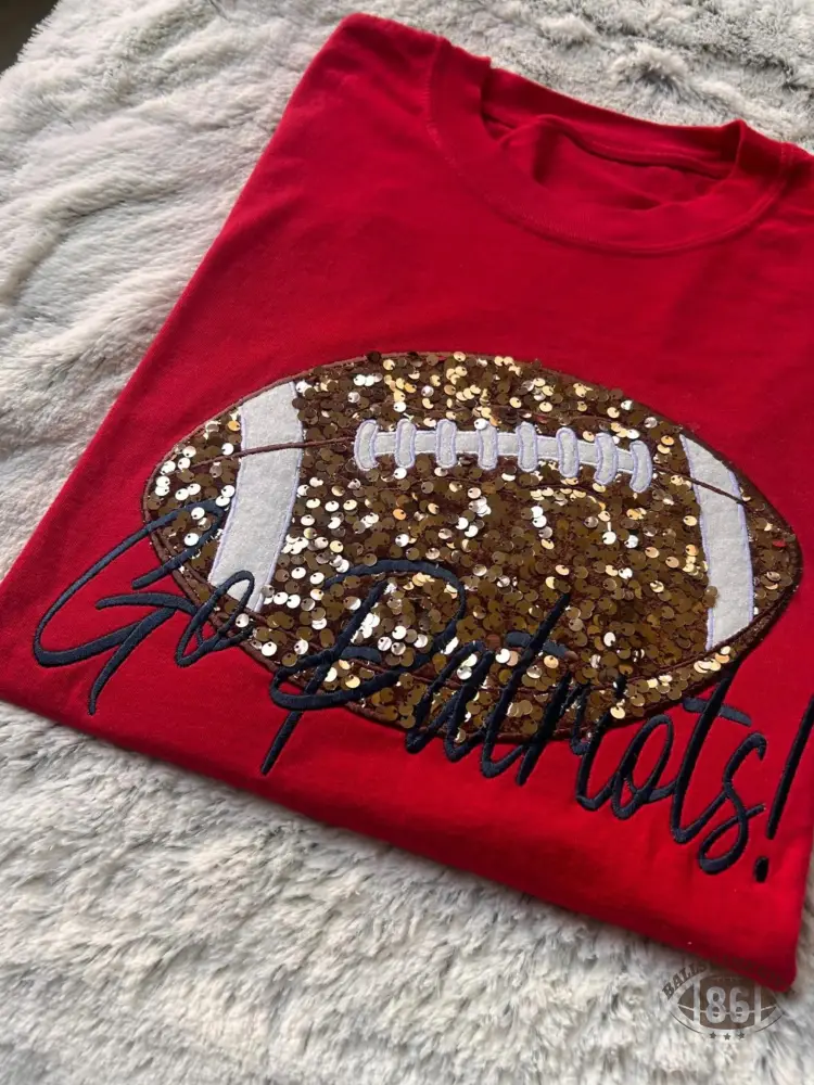 Personalized Sports Sweatshirt, Custom Sequin Football Embroidered Shirt