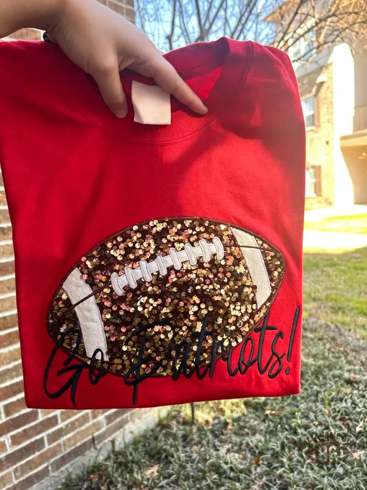 Personalized Sports Sweatshirt, Custom Sequin Football Embroidered Shirt