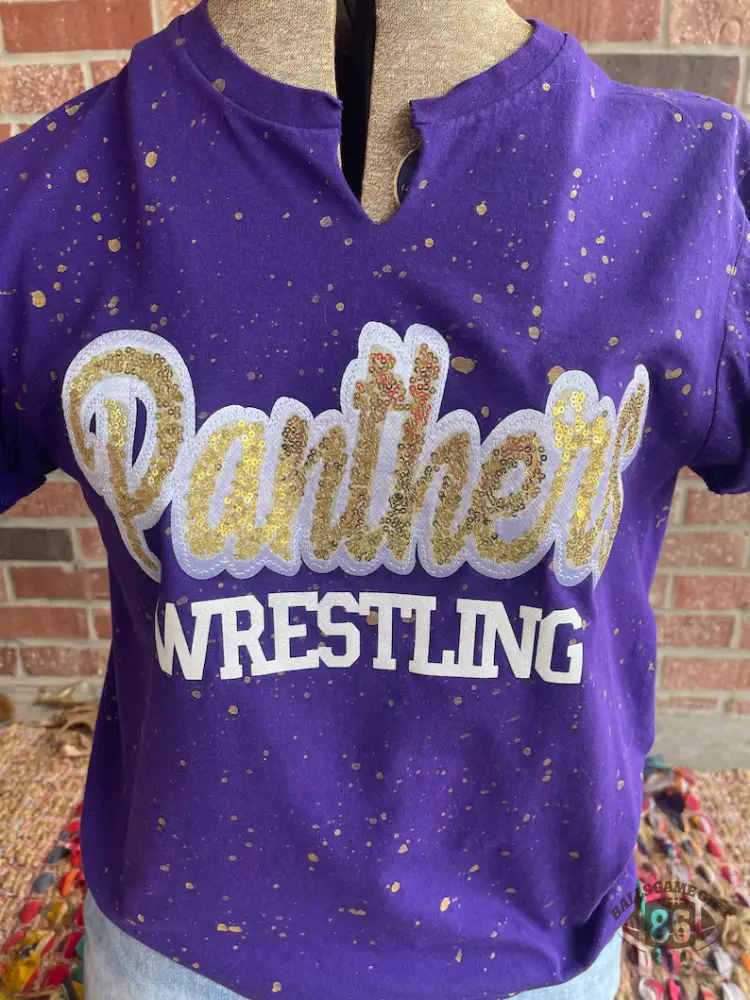 Personalized Team Name Glitter T-Shirt – Custom School Spirit Splatter Tee