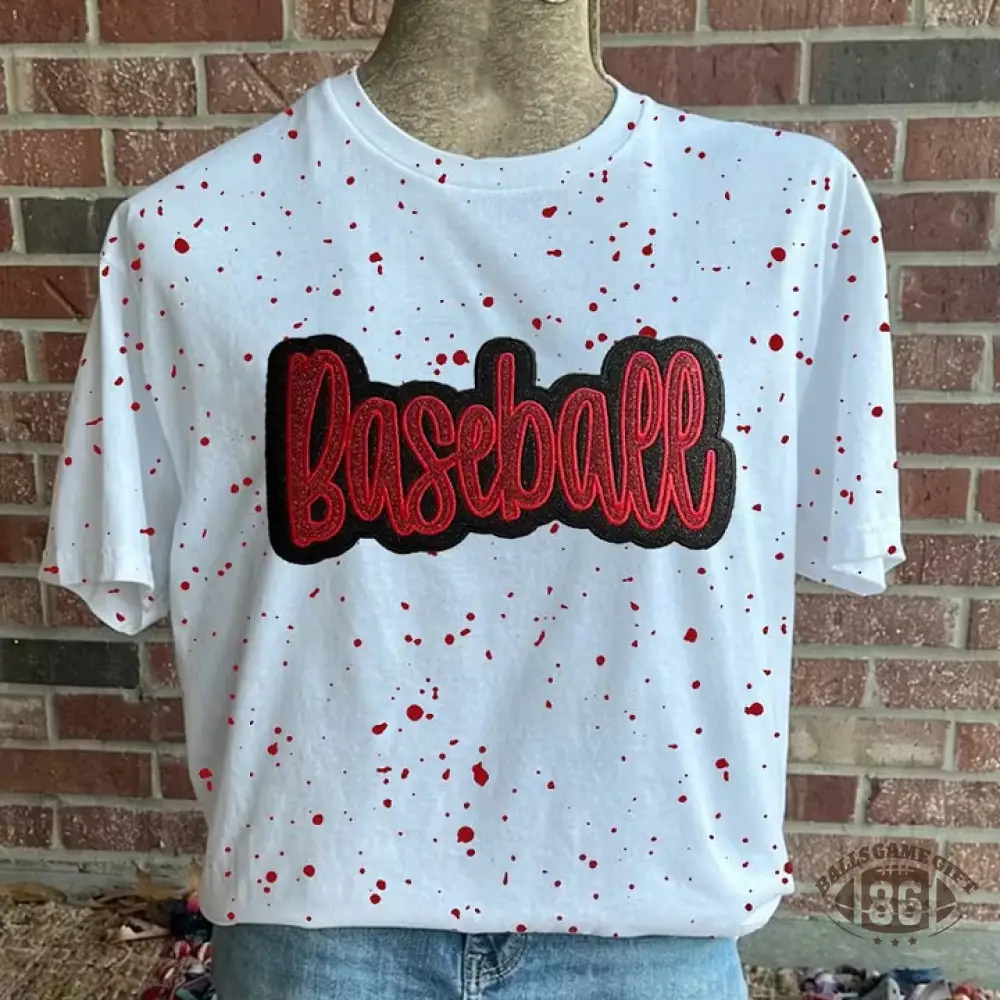 Personalized Team Name Splatter Embroidered Shirt – Custom Team Spirit Tee & Gift