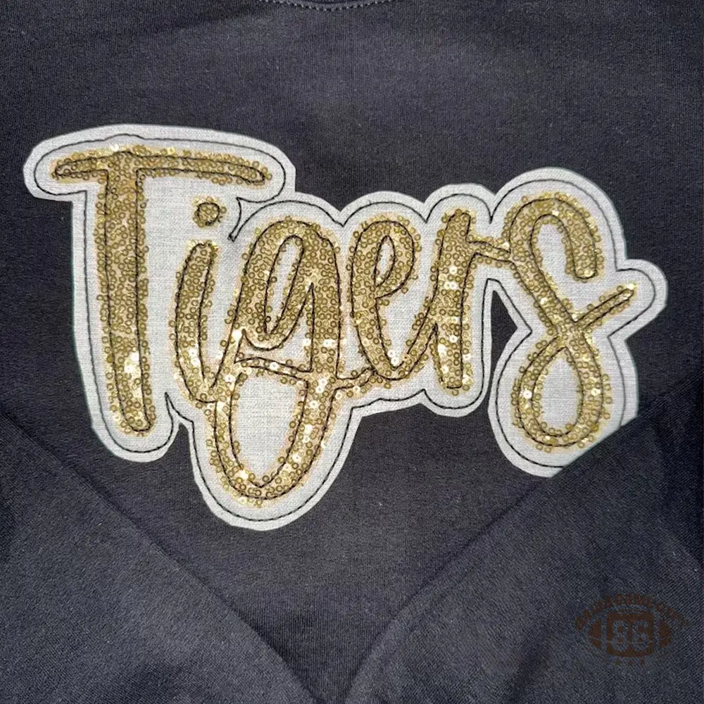 Personalized Team Name Sweatshirt Sequin Applique Coquette Side Bow Sweatshirt