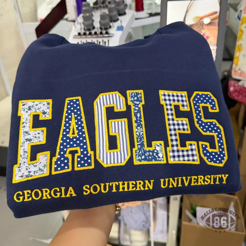 Personalized University Sweatshirt, Embroidered Applique Crewneck, Graduation Gift