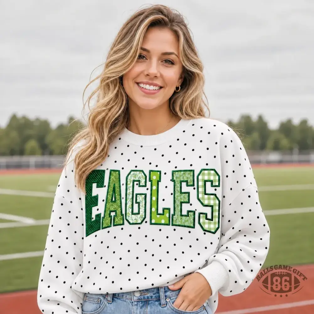 [Copy]Custom Cheer Mom Polka Dot Sweatshirt, Sequin Bow Name Embroidered Crew Neck Pullover