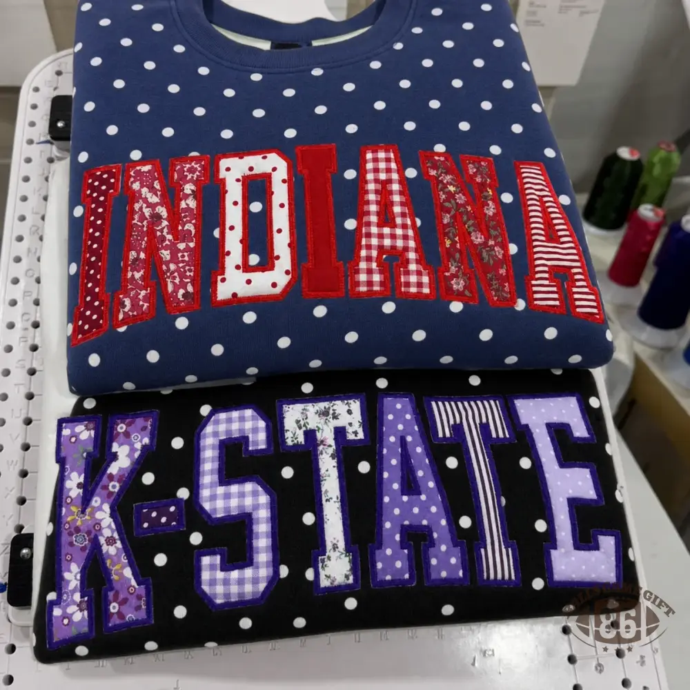 [Copy]Custom Cheer Mom Polka Dot Sweatshirt, Sequin Bow Name Embroidered Crew Neck Pullover