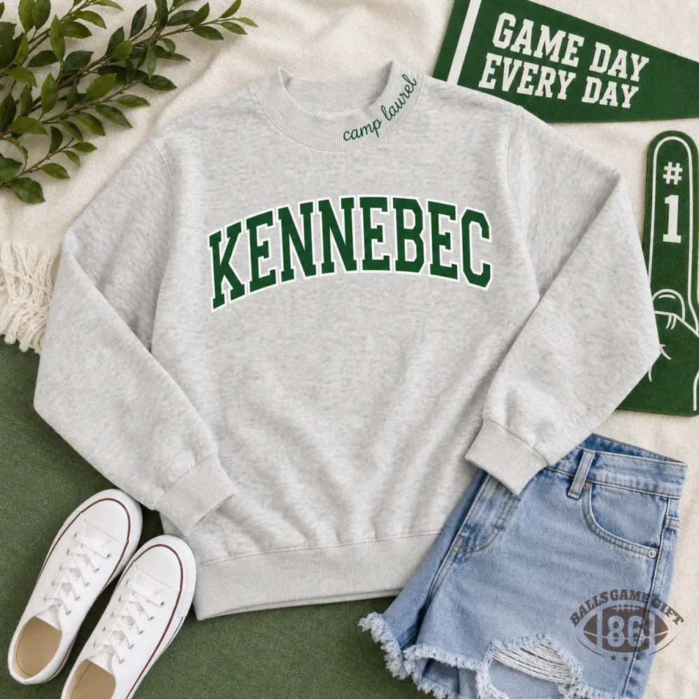 Personalized Vintage Camp Team Sweatshirt with Neck Script Embroidery