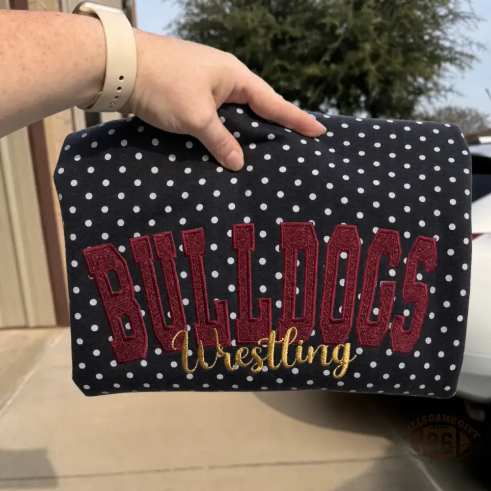 Polka Dot Custom Mascot Sweatshirt, Personalized Team Name Crewneck, Game Day Sports Sweatshirt